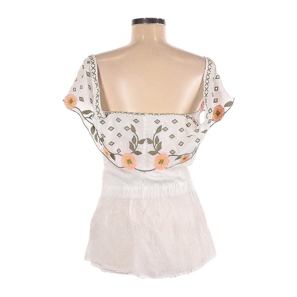 Gimmicks BKE Off Shoulder Floral Embroidered Button Front Blouse Size S - Picture 3 of 10